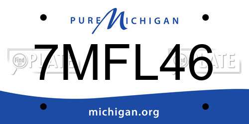 7MFL46 Michigan License Plate