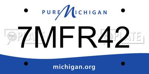 7MFR42 Michigan License Plate
