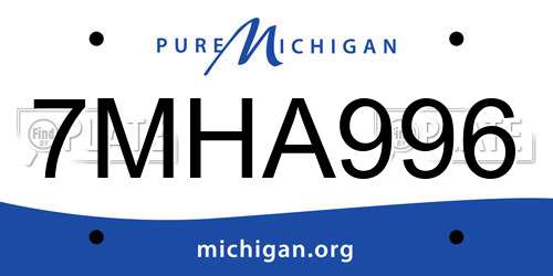 7MHA996 Michigan License Plate