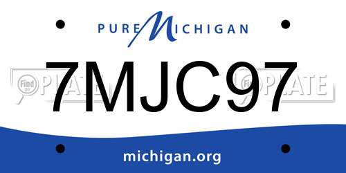 7MJC97 Michigan License Plate