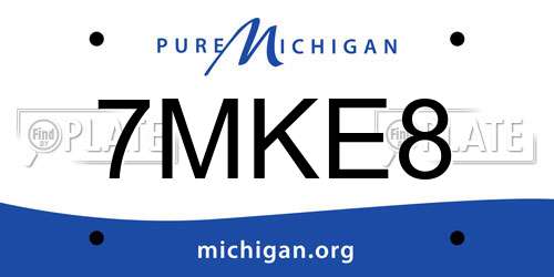 7MKE8 Michigan License Plate