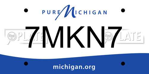 7MKN7 Michigan License Plate