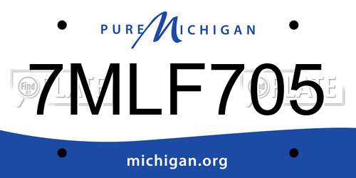 7MLF705 Michigan License Plate
