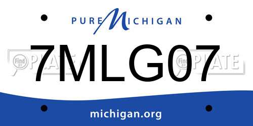 7MLG07 Michigan License Plate