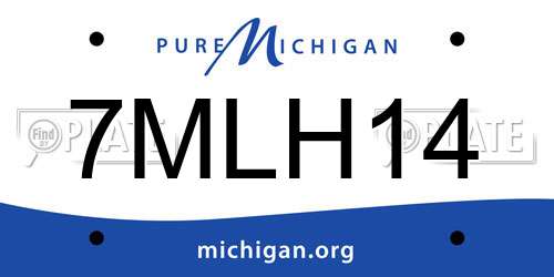 7MLH14 Michigan License Plate