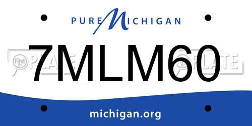 7MLM60 Michigan License Plate