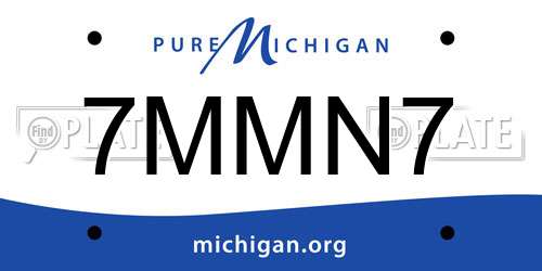 7MMN7 Michigan License Plate