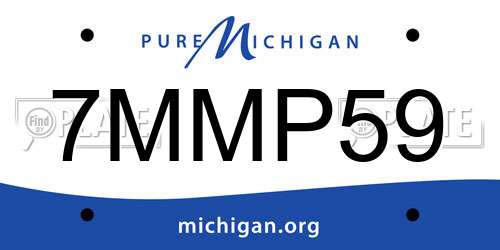 7MMP59 Michigan License Plate