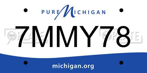 7MMY78 Michigan License Plate
