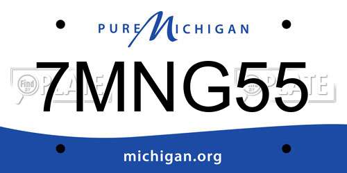 7MNG55 Michigan License Plate