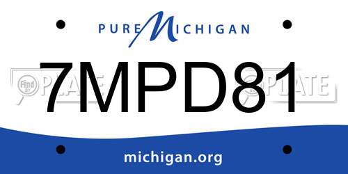 7MPD81 Michigan License Plate