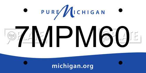 7MPM60 Michigan License Plate