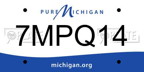 7MPQ14 Michigan License Plate
