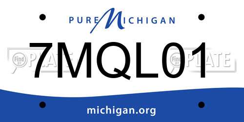 7MQL01 Michigan License Plate