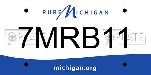 7MRB11 Michigan License Plate