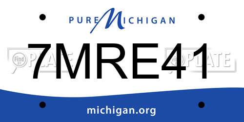 7MRE41 Michigan License Plate