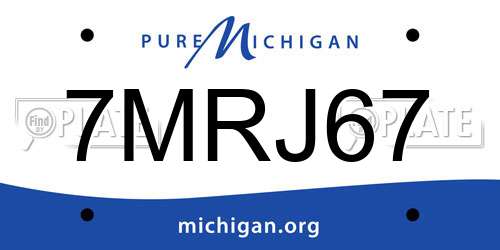 7MRJ67 Michigan License Plate