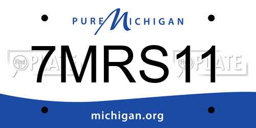 7MRS11 Michigan License Plate