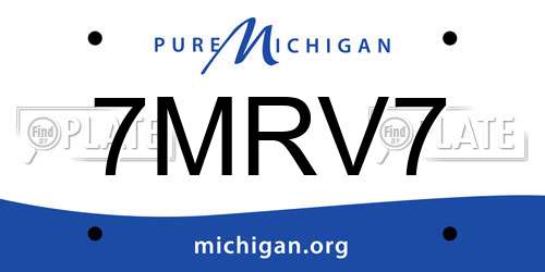 7MRV7 Michigan License Plate