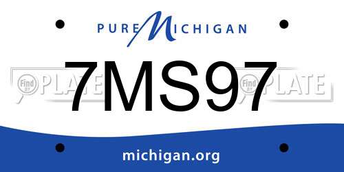 7MS97 Michigan License Plate