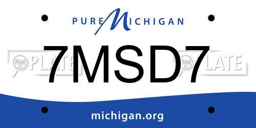 7MSD7 Michigan License Plate