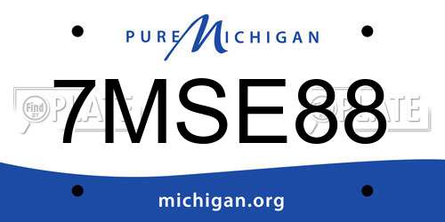 7MSE88 Michigan License Plate