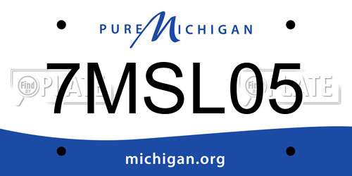 7MSL05 Michigan License Plate