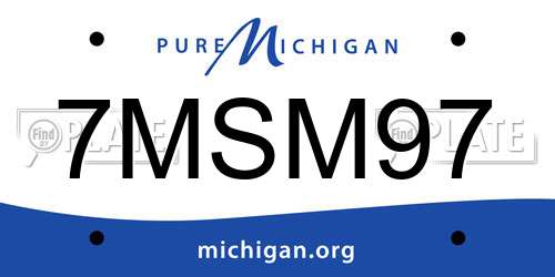 7MSM97 Michigan License Plate