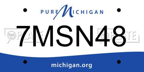 7MSN48 Michigan License Plate