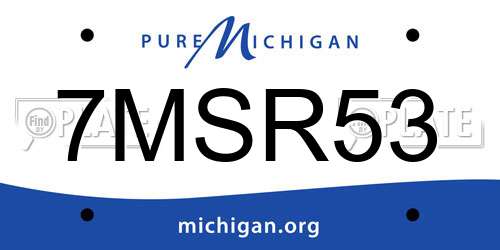 7MSR53 Michigan License Plate