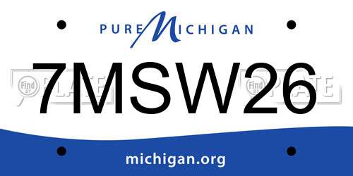 7MSW26 Michigan License Plate