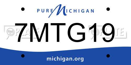 7MTG19 Michigan License Plate