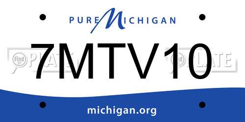7MTV10 Michigan License Plate