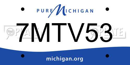 7MTV53 Michigan License Plate