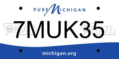 7MUK35 Michigan License Plate