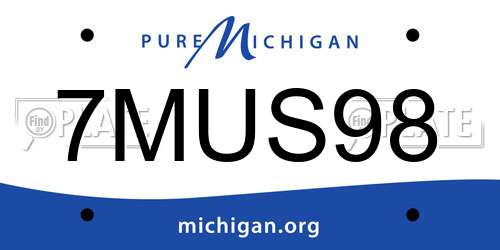 7MUS98 Michigan License Plate