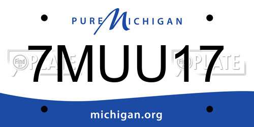 7MUU17 Michigan License Plate