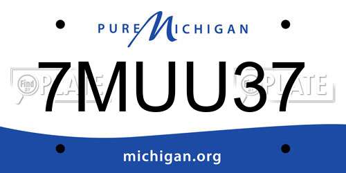 7MUU37 Michigan License Plate