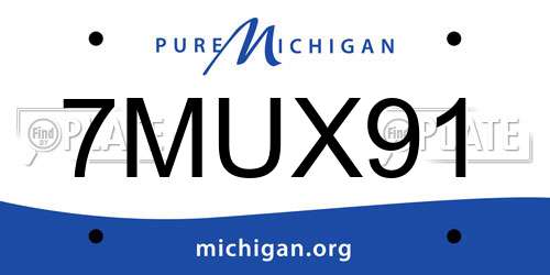 7MUX91 Michigan License Plate
