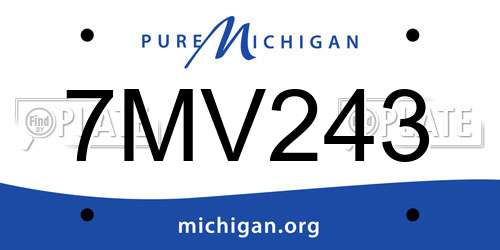 7MV243 Michigan License Plate