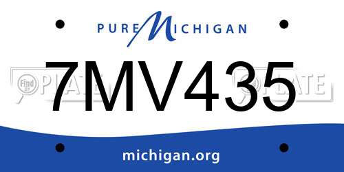 7MV435 Michigan License Plate