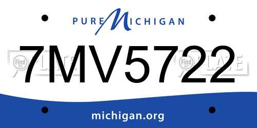 7MV5722 Michigan License Plate