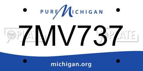 7MV737 Michigan License Plate
