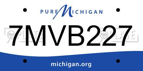 7MVB227 Michigan License Plate