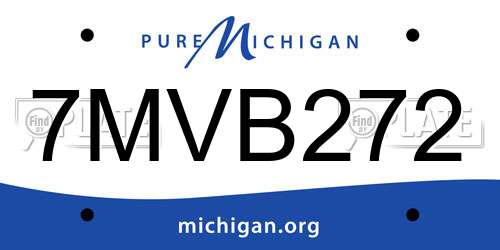 7MVB272 Michigan License Plate