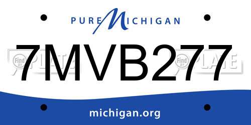 7MVB277 Michigan License Plate