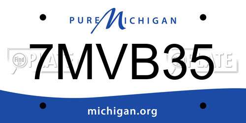 7MVB35 Michigan License Plate