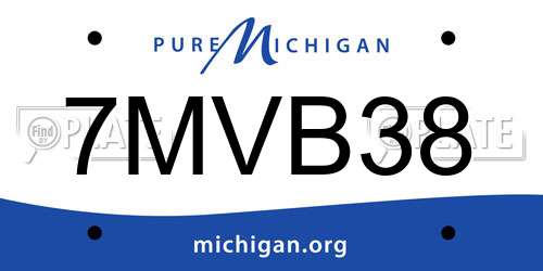 7MVB38 Michigan License Plate