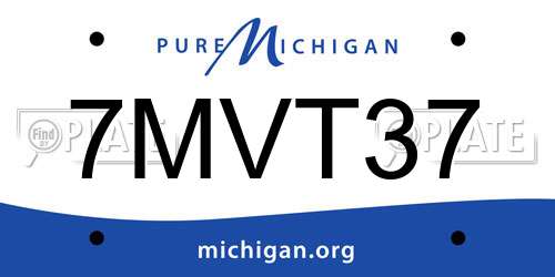7MVT37 Michigan License Plate