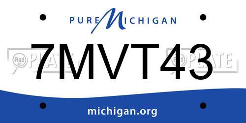 7MVT43 Michigan License Plate